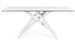 Table à manger MADRA 180 cm - Céramique blanche effet marbre et pieds laqués blanc - Photo n°1