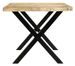 Table à manger manguier massif clair et pieds métal noir en X droit Ledor 180 cm - Photo n°3