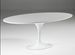 Table à manger ovale bois blanc et pied métal 200 cm - Photo n°1