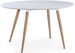 Table à manger ovale bois blanc et pieds bois clair Sicca 130 cm - Photo n°1