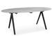 Table à manger ovale marbre gris et pieds métal noir LINA – 200 cm - Photo n°1