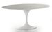 Table à manger ovale moderne marbre et pied métal blanc 170 cm - Photo n°1