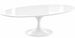 Table à manger ovale TULIPE – Plateau en bois laqué mat ou brillant – Pied central design – Fabrication italienne haut de gamme - Photo n°1