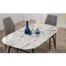 Table a manger ovale - Verre marbré blanc et noir - L 160 x P 90 x 76,5 cm - SALINA - Photo n°5