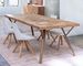 Table à manger plateau bois d'acacia et pieds acier doré mat Dinka 220 cm - Photo n°4