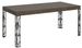 Table à manger rectangulaire 180 cm bois foncé et pieds métal gris foncé Gisa - Photo n°1