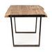 Table à manger rectangulaire 8 places en bois d'acacia sur 2 pieds acier noir Kadone 180 cm - Photo n°4