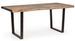 Table à manger rectangulaire 8 places en bois d'acacia sur 2 pieds acier noir Kadone 180 cm - Photo n°1