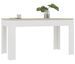 Table à manger rectangulaire bois blanc et chêne Sonoma Modra 140 cm - Photo n°1