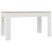 Table à manger rectangulaire bois blanc et chêne Sonoma Modra 140 cm - Photo n°2