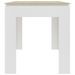 Table à manger rectangulaire bois blanc et chêne Sonoma Modra 140 cm - Photo n°4