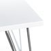 Table à manger rectangulaire bois blanc mat et acier chromé Diza 120 cm - Photo n°2