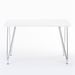 Table à manger rectangulaire bois blanc mat et acier chromé Diza 120 cm - Photo n°3