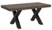 Table à manger rectangulaire bois foncé et pieds métal gris foncé Tsara 130 cm - Photo n°1