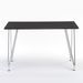 Table à manger rectangulaire bois noir mat et acier chromé Diza 120 cm - Photo n°2