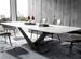 Table à manger rectangulaire effet marbre blanc et acier noir Ivania 160 cm - Photo n°1