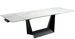 Table à manger rectangulaire extensible Balina L 180/270 cm - Plateau en porcelaine blanche et pied acier noir - Photo n°3