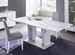 Table à manger rectangulaire extensible bois blanc effet marbre vernis Botela 180 à 225 cm - Photo n°2