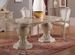 Table à manger rectangulaire extensible bois vernis laqué brillant beige et onyx effet marbré Lesly 185 à 230 cm - Photo n°2