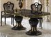 Table à manger rectangulaire extensible bois vernis laqué brillant noir et doré Lesly 185 à 230 cm - Photo n°2