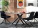 Table à manger rectangulaire style vintage bois clair et acier noir Naples 180 cm - Photo n°2