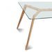 Table à manger rectangulaire verre et pieds bois clair Fiori - Photo n°5