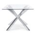 Table à manger rectangulaire verre trempé et acier chromé Agno 160 cm - Photo n°5