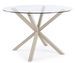 Table à manger ronde AGNO Ø114 cm – Acier & verre trempé – 5 places - Photo n°1