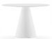 Table à manger ronde blanche polyéthylène et plateau bois blanc Kizola - Photo n°1