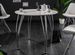Table à manger ronde bois blanc et pieds métal chromé Aldy D 90 cm - Photo n°2