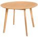 Table à manger ronde bois d'hévéa avec placage chêne Askin 100 cm - Photo n°1