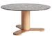 Table à manger ronde bois de chêne et pierre noir Rubha 150 cm - Photo n°1