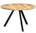 Table à manger ronde bois de manguier et fer noir Fog 120 - Photo n°1