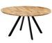 Table à manger ronde bois de manguier et fer noir Fog 150 cm - Photo n°1
