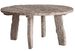Table à manger ronde bois massif blanc cassé vieilli style ethnique Barry 160 cm - Photo n°1