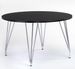 Table à manger ronde bois noir mat et acier chromé Diza 120 cm - Photo n°1