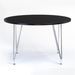 Table à manger ronde bois noir mat et acier chromé Diza 120 cm - Photo n°2