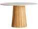 Table à manger ronde bois plissé et marbre 120 cm José Manuel Ferrero d’Estudi - Photo n°6