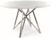 Table à manger ronde design céramique blanc effet marbre et acier chromé Durano 120 cm - Photo n°1