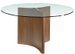 Table à manger ronde design en bois couleur noyer et verre transparent Trina 150 cm - Photo n°1