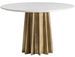 Table à manger ronde design marbre blanc et pied acier doré mat Mensa 120 cm - Photo n°1