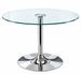 Table à manger ronde DIAMINO – Verre trempé et pied central en acier chromé – Design italien - Photo n°1