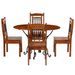 Table à manger ronde et 4 chaises bois d'acacia Lavina - Photo n°1