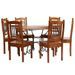 Table à manger ronde et 6 chaises bois d'acacia Lavina - Photo n°1
