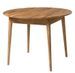 Table à manger ronde extensible 100 à 130 cm en bois de chêne massif Kundy - Photo n°4