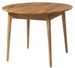 Table à manger ronde extensible 120 à 155 cm en bois de chêne massif Kundy - Photo n°1