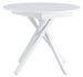 Table à manger ronde extensible bois blanc et pieds métal blanc Vaker 90 à 120 cm - Photo n°1