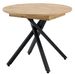 Table à manger ronde extensible bois clair et pieds métal noir Vaker 90 à 120 cm - Photo n°1