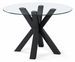 Table à manger ronde JADE en verre trempé et métal - Photo n°1