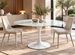 Table à manger ronde KAMANTY Ø 130 cm – Plateau en verre trempé blanc et pied en acier laqué – Fabrication italienne - Photo n°1